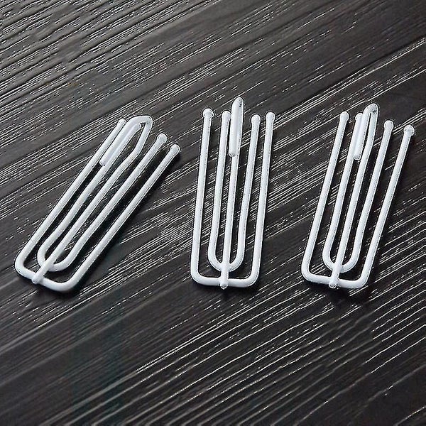 8pcs Stainless Steel Curtain Hooks Double Metal Drapery Four Fork Hook Curtain Carousel 3