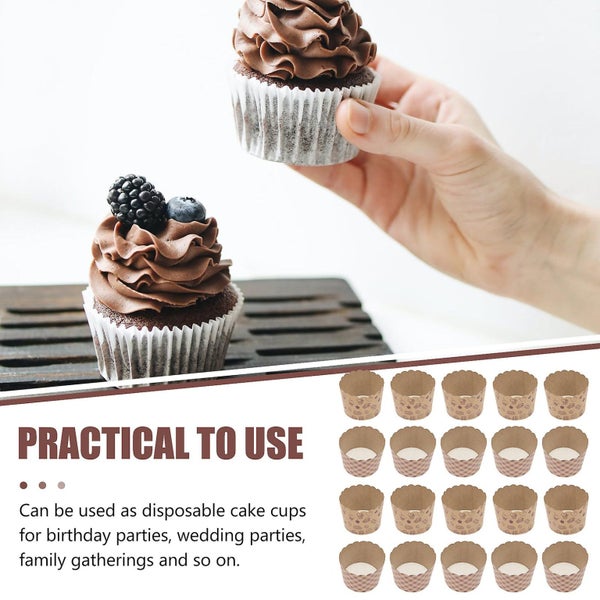 100 Pcs Cupcake Wrappers English Muffins Oil Proof Paper Cake Holder Cake Baki Carousel 4