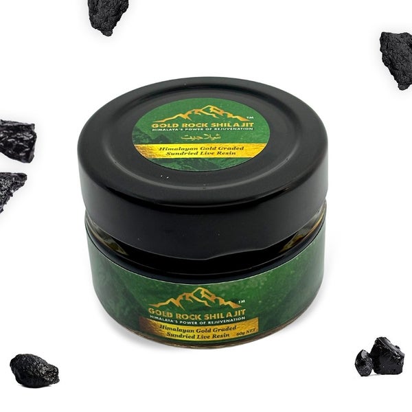 Shilajit Pure Himalayan Gold Graded, Authentic Sundried Shilajit Resin - 60g JAR Carousel 1