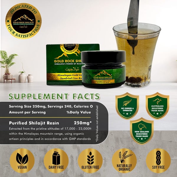 Shilajit Pure Himalayan Gold Graded, Authentic Sundried Shilajit Resin - 60g JAR Carousel 13