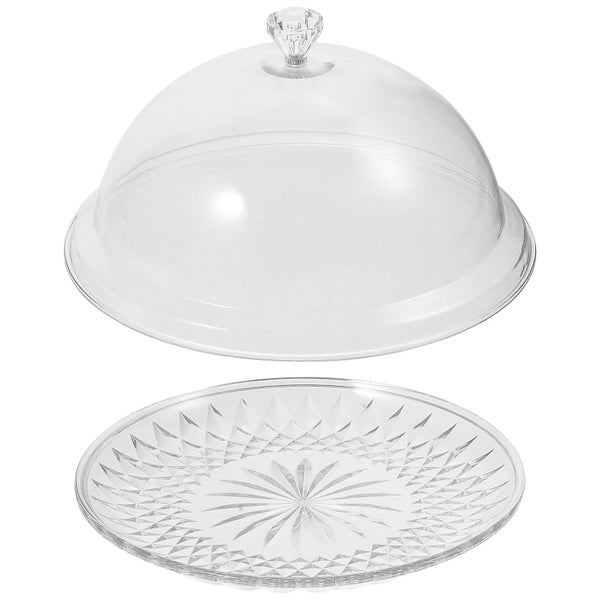 Cake Tray With Lid Clear Cake Stand With Dome Snack Serving Tray For Wedding Pa Carousel 2