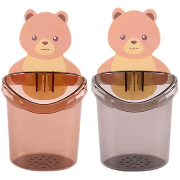 2pcs Bathroom Toothbrush Toothpaste Holder Toiletry Cup Cartoon Toothbrush Hold Carousel 1