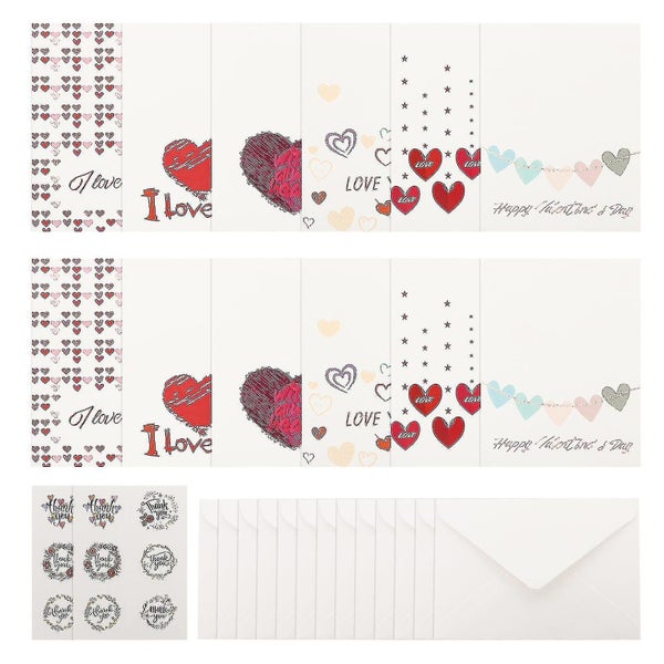 2 Set Of Greeting Cards With Envelopes Valentine's Day Heart Greeting Cards Fes Carousel 1