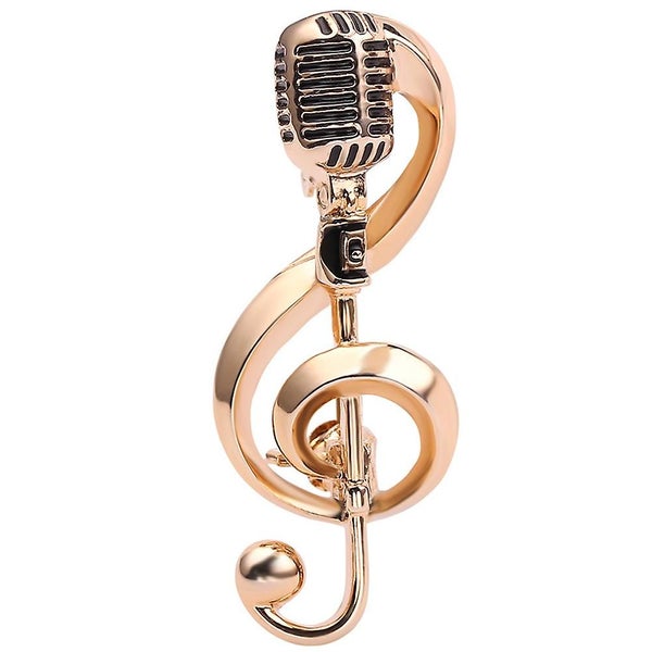 Microphone Brooch Pin Mic Music Note Brooch Fashion Label Pin Musical Gift For Carousel 1