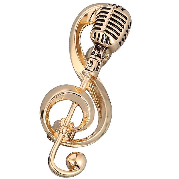 Microphone Brooch Pin Mic Music Note Brooch Fashion Label Pin Musical Gift For Carousel 2