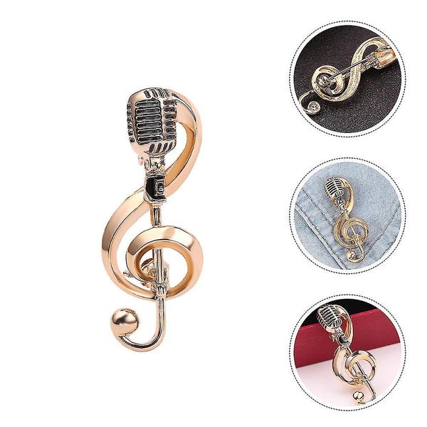 Microphone Brooch Pin Mic Music Note Brooch Fashion Label Pin Musical Gift For Carousel 3