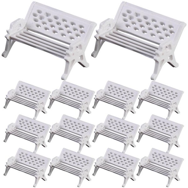 15pcs Mini House Bench Model Miniature Bench Doll Furniture Model Decor Carousel 1