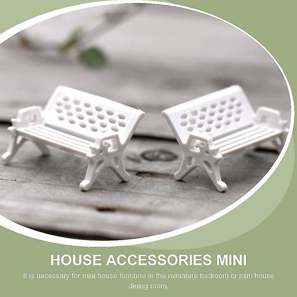 15pcs Mini House Bench Model Miniature Bench Doll Furniture Model Decor Carousel 2