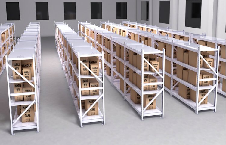Heavy duty Shelving unit 4m(L)x0.5m(W)x2m(H) 1600KG capacity - White Carousel 6