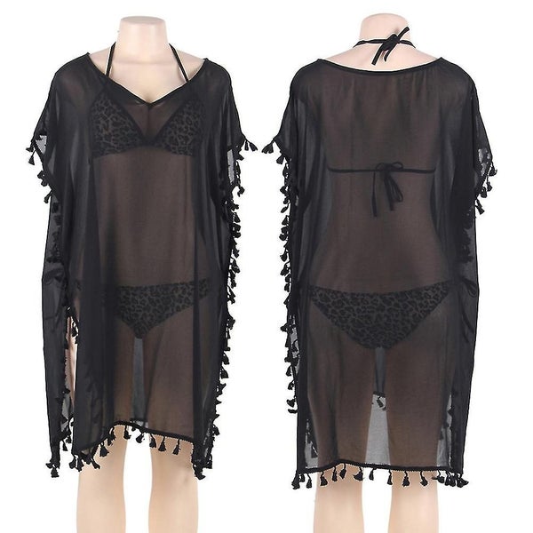 Women Chiffon Tassel Swimsuit Bikini Stylish Beach Cover Up Beach Beach Resort Carousel 3