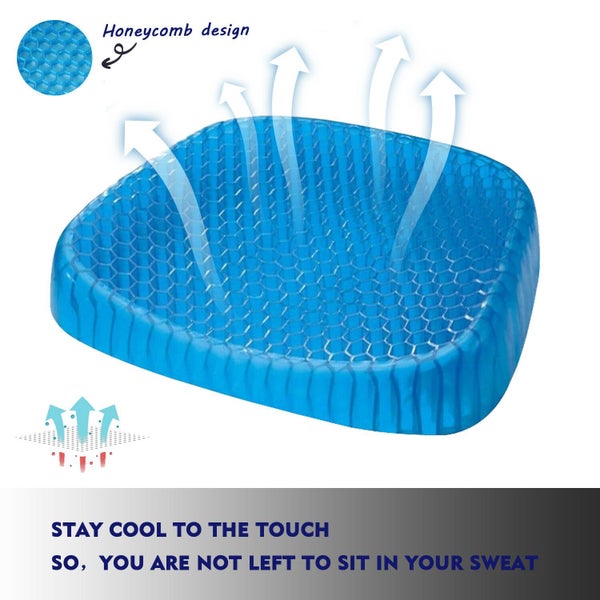Gel Honeycomb Seat Cushion Flex Back Support Spine Breathable Protector Relief Carousel 2