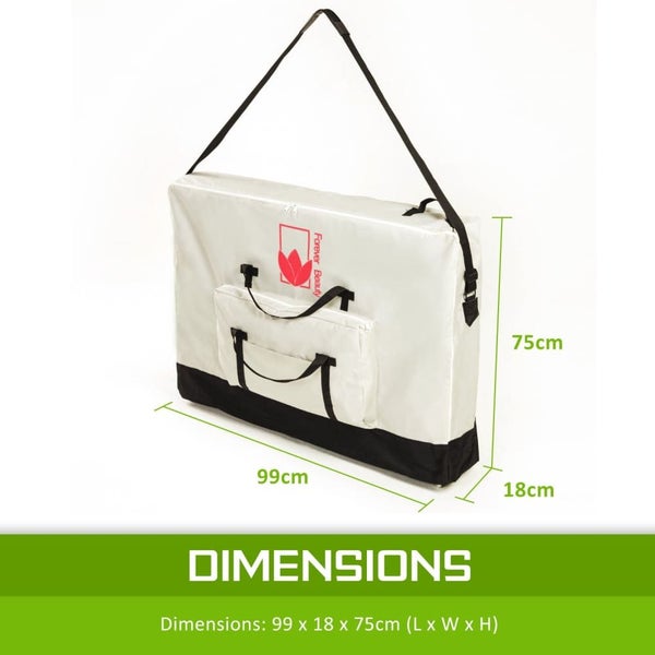 Nz Local Stock-white Massage Table Bed Delux Carry Bag Portable Wheeled 70cm Carousel 8