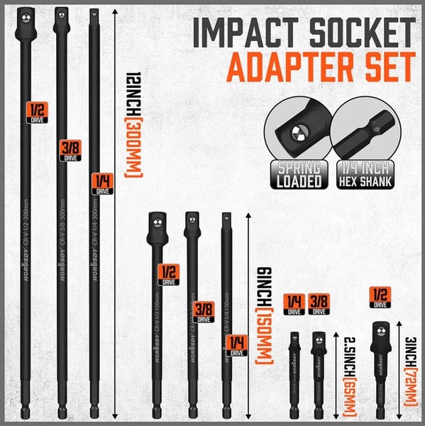 EXTENSION BAR IMPACT SOCKET ADAPTER 9PC SET Carousel 2