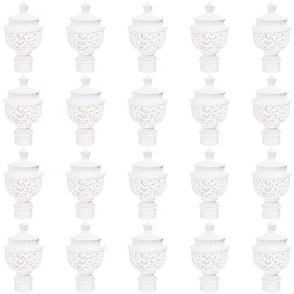 20pcs Curtain Bar Head Plug Curtain Rod Head Plug Home Curtain Decor white Carousel 1
