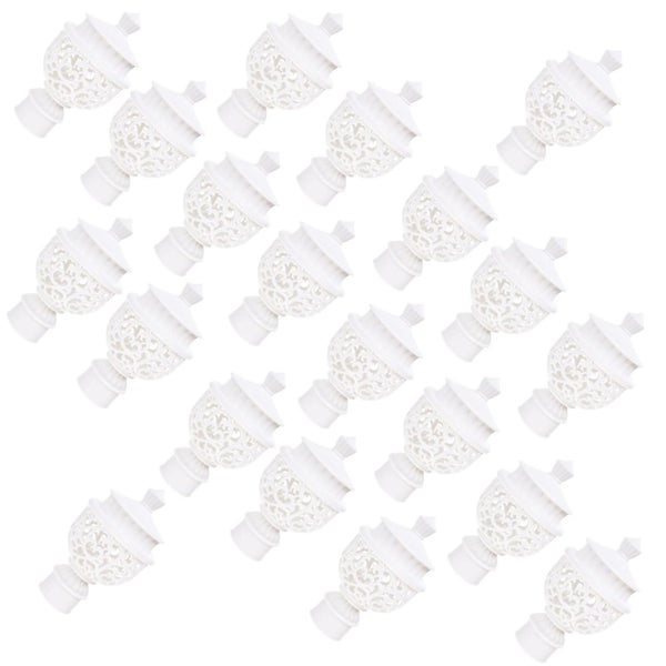 20pcs Curtain Bar Head Plug Curtain Rod Head Plug Home Curtain Decor white Carousel 2