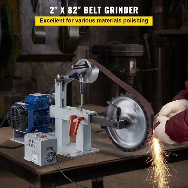 Brand New Belt Sander Grinder 2" x 82" Complete Chassis W/2HP Motor & VFD Combo Carousel 2
