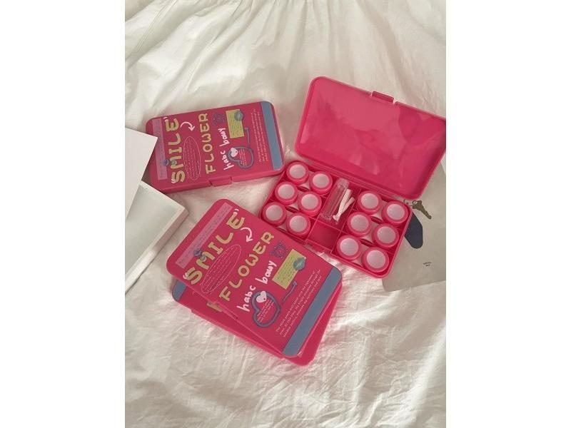 Creative American Style Double Contact Lens Case - Portable Eye Lens Box With Carousel 1