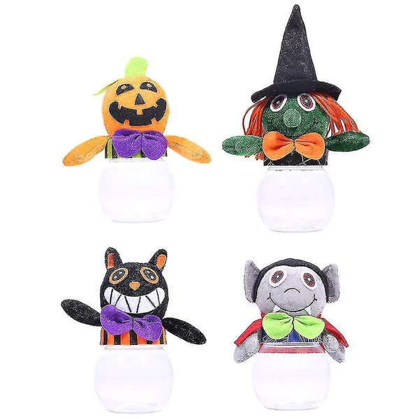 1 Set 4 Pcs Halloween Decoration Pumpkin Witch Jar assorted Color Carousel 2