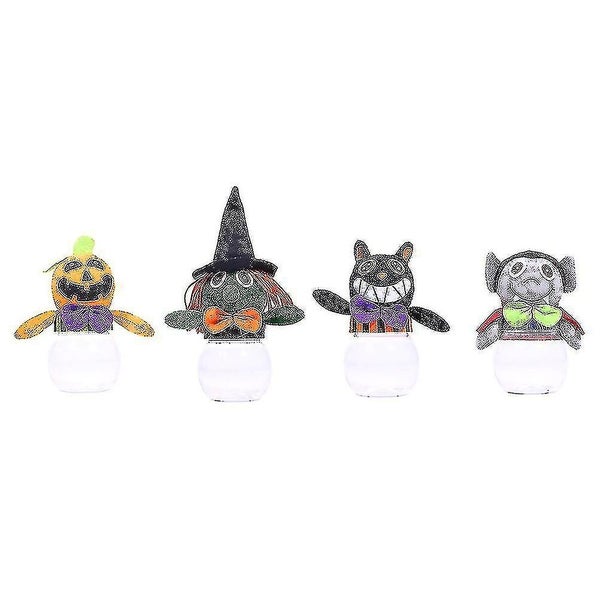 1 Set 4 Pcs Halloween Decoration Pumpkin Witch Jar assorted Color Carousel 3
