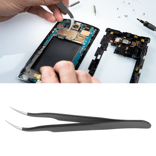 Anti Static Tweezers ESD Curved Tip HRC40-45 Maintenance Repair Tool Carousel 2