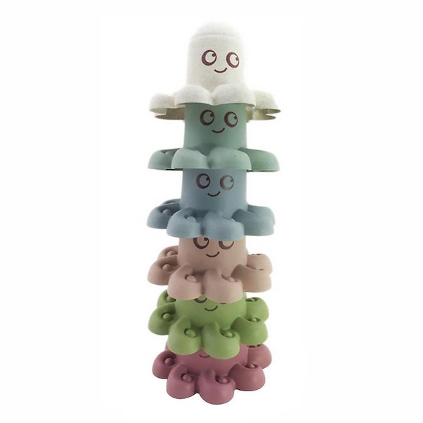 6pcs Children Bath Toys Cartoon Octopus Shape Shower Toy Stacking Cup Plaything Carousel 1