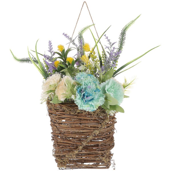 Door Hanging Flower Basket Artificial Lifelike Flower Basket Door Wall Hanging Carousel 1