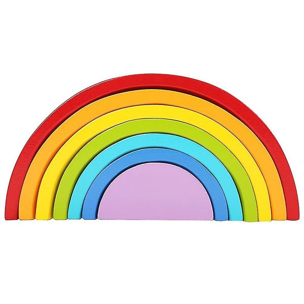 7pcs Building Blocks Rainbow Educational Arch Bridge Wooden Tunnel Building Blo Carousel 2