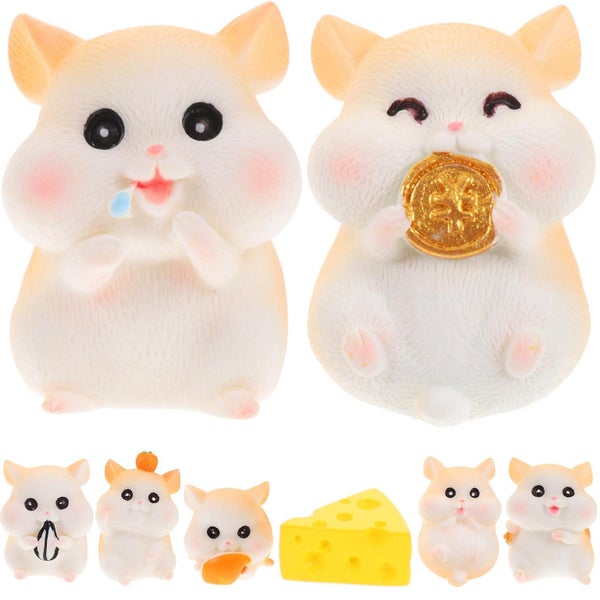 1 Set Of Realistic Hamster Cheese Decor Hamster Figurines Hamster Statue Miniat Carousel 1