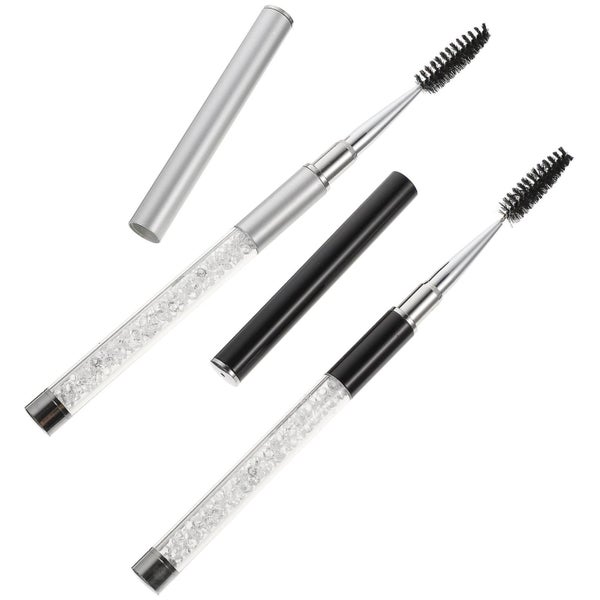 2pcs Eyelash Brush Eyebrow Brush Mascara Wands Eyelash Makeup Tool For Travel Carousel 1