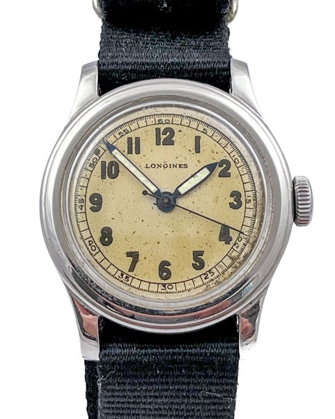 Longines 1940s (1942) GERMAN MILITARY Ref 96 Steel Wristwatch D.45332H.Cal12.68N Carousel 1