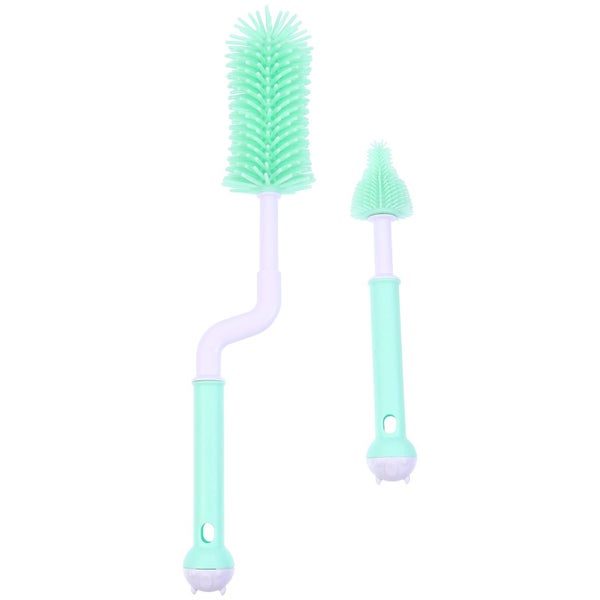 2pcs Silicone Baby Bottle Teat Cleaning Brush Set 360 Degree Rotatable Brush Carousel 1