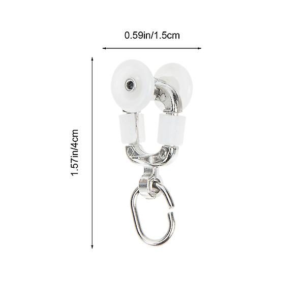 12pcs Curtain Track Pulley Curtain Rail Roller Curtain Track Wheels With Hook Carousel 4