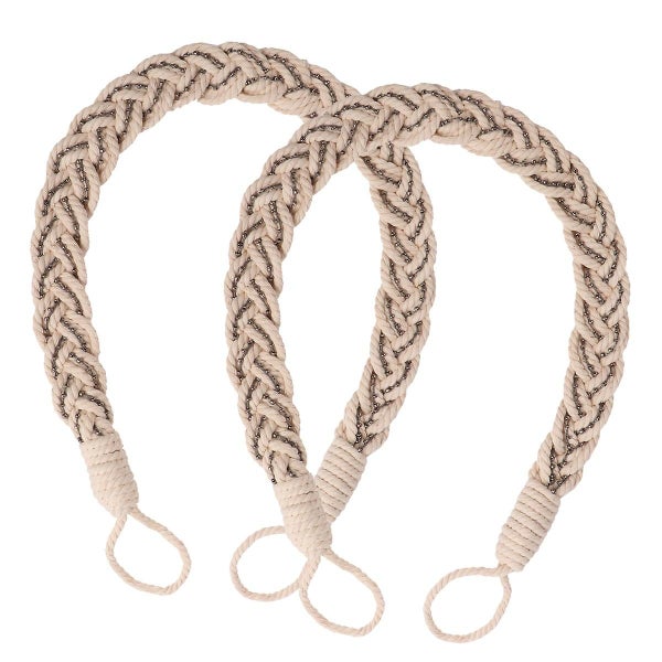 2pcs Hand Tied Curtain Clip Buckle Holdback Fabric Drapery Curtain Tiebacks Win Carousel 1