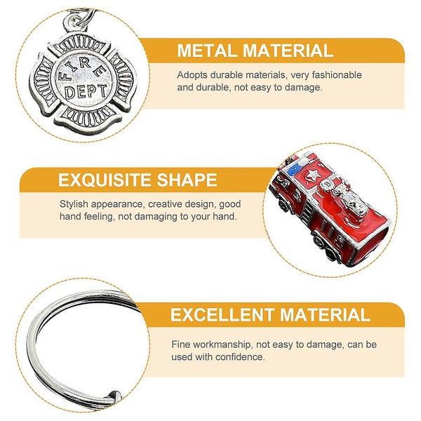 Car Parts Keychain Bag Hanging Charm Fire Truck Key Ring Firefighter Keychain Carousel 2