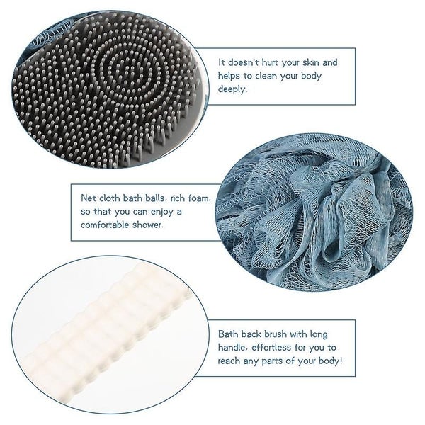 1pc Bathroom Shower Long Handle Body Brush Back Scrubber Bath Balls Bathing Bru Carousel 4