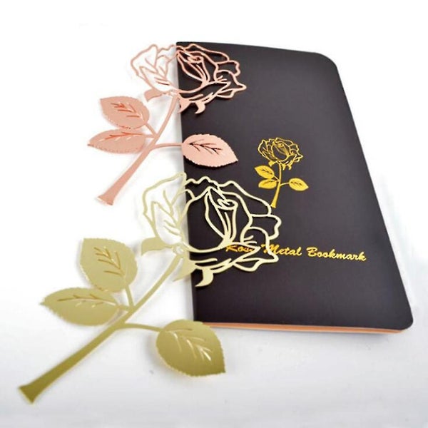 Metal Rose Bookmark Fashion Bookmarks Paper Clip Valentine's Day Bookmark Gift Carousel 2