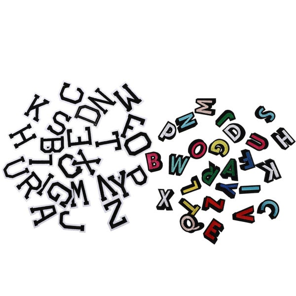 2 Sets Of Alphabet Patches Iron On Applique Sew On Clothing Bag Patches Decor Carousel 3