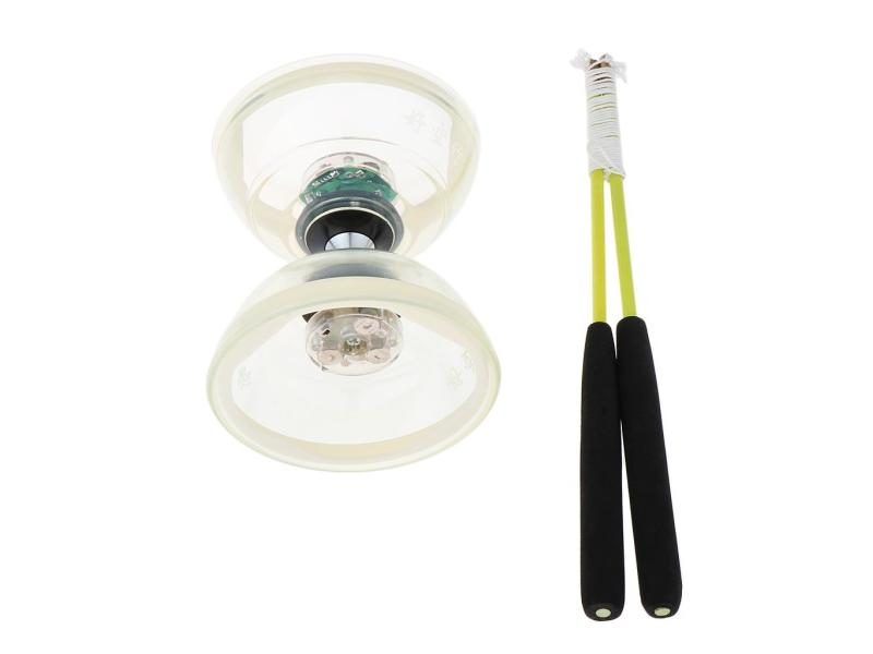 5 Color Triple Bearing Diabolo With LED Light Up Chinese Yoyo Toy Juggling Carousel 1