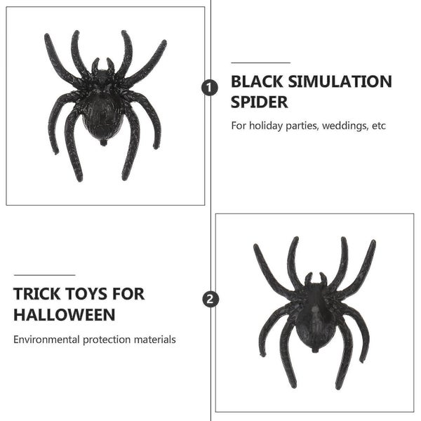 50 Pcs Spider Toy Fake Black Spider Scary Party Favors Scary Joke Prank Toy Lif Carousel 2