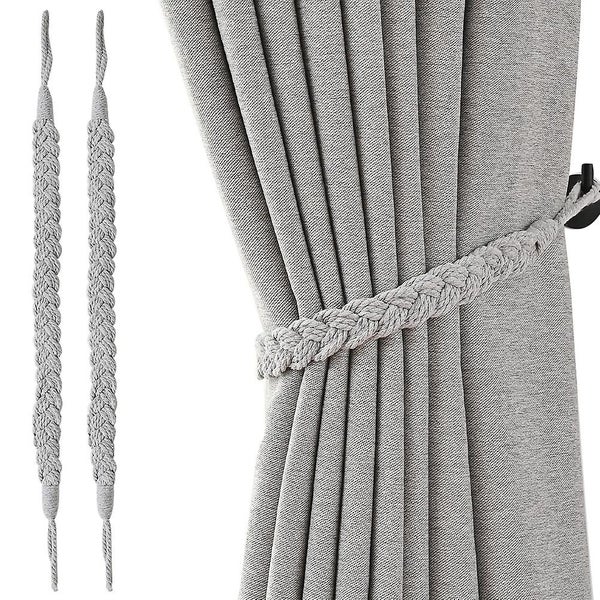 2pcs Curtain Tieback Rope Woven Drape Tie Rope Drapery Woven Curtain Holdback Carousel 1