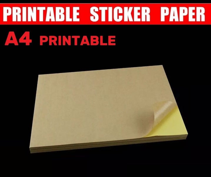 A4 Labels Sticker, Brown Kraft Sticker Paper Self Adhesive Label Carousel 2