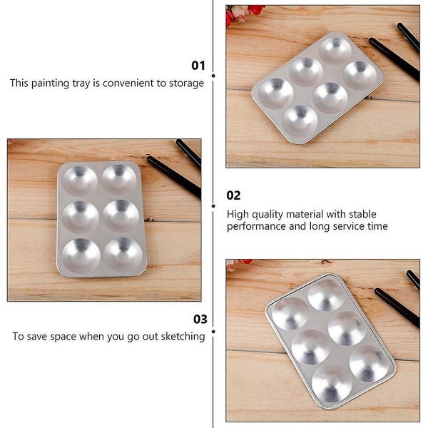 2 Pcs Stainless Steel Set Metal Color Watercolor Paint Plates Color Mixing Boar63617615091971111