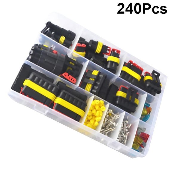 240 Pcs Waterproof Wire Connectors Vehicle Connector Harness Plug Car Waterproo Carousel 3