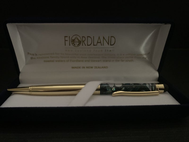 PAUA SHELL BALLPOINT FLOAT PEN - GOLD Carousel 2