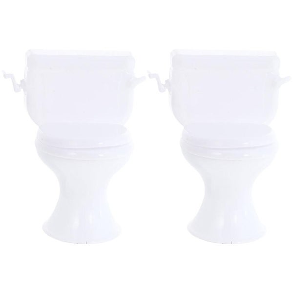 2pcs Mini Toilet Seats Toys Mini House Toilets Mini House Furniture Kids Preten Carousel 1