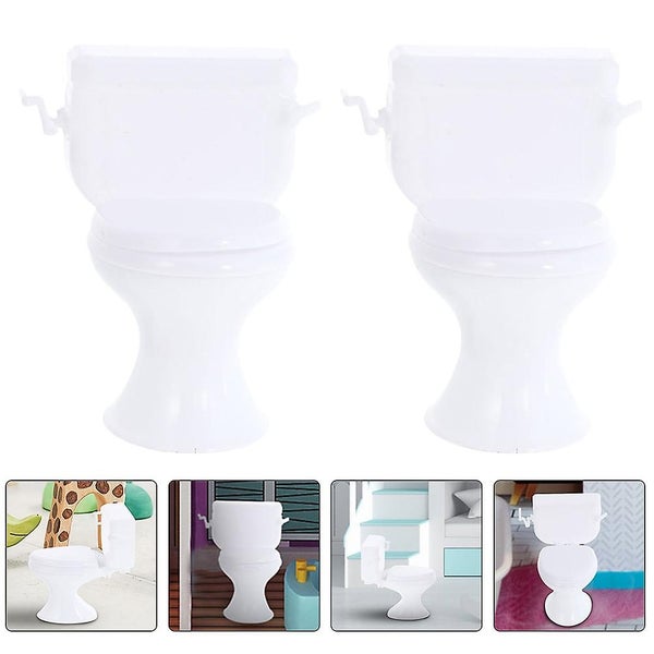 2pcs Mini Toilet Seats Toys Mini House Toilets Mini House Furniture Kids Preten Carousel 2
