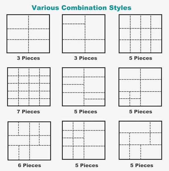 5PCS Drawer Dividers Drawer Storage Organizer DIY Grid Drawer Dividers-38*11cm Carousel 12