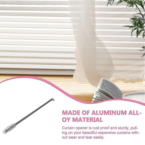 Curtain Opener Easier Opening Curtain Rod Aluminum Alloy Curtain Pull Wand Drap Carousel 3