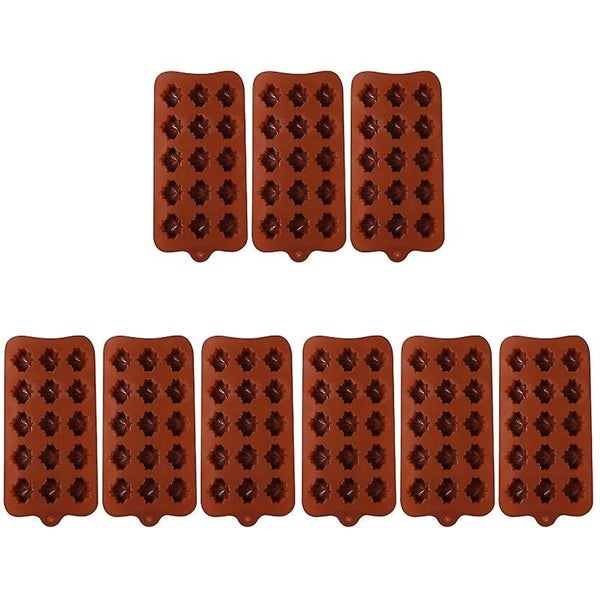 9 Pcs Maple Leaf Chocolate Dessert Baking Molds Silicone Molds random Color Carousel 2