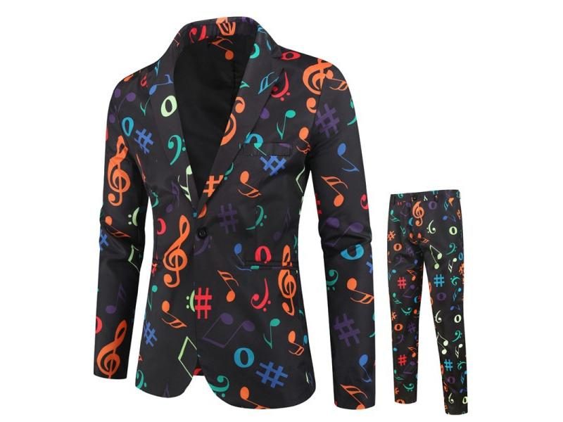 Red Printed Men's Christmas Suit Jacket Pants Black Green Blue S-4XL Carousel 2